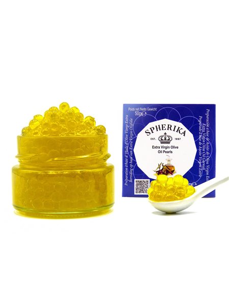 SPHERIKA, sphères d'huile d'olive extra vierge 50g-detalle