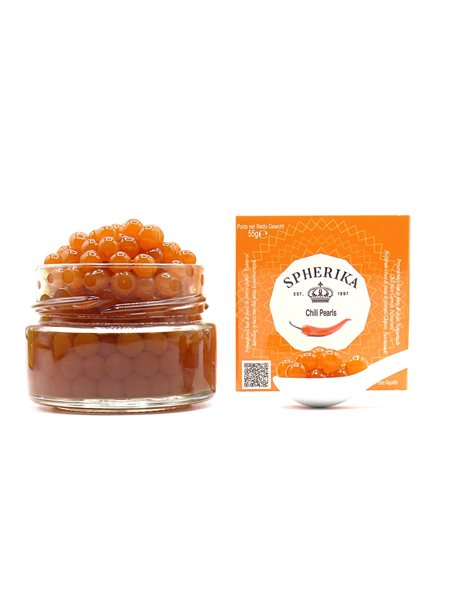 SPHERIKA, esferas de chile chipotle 50g (peso escurrido)-detalle