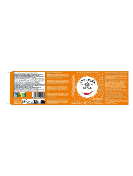 SPHERIKA, esferas de chile chipotle 50g (peso escurrido)-izquierda