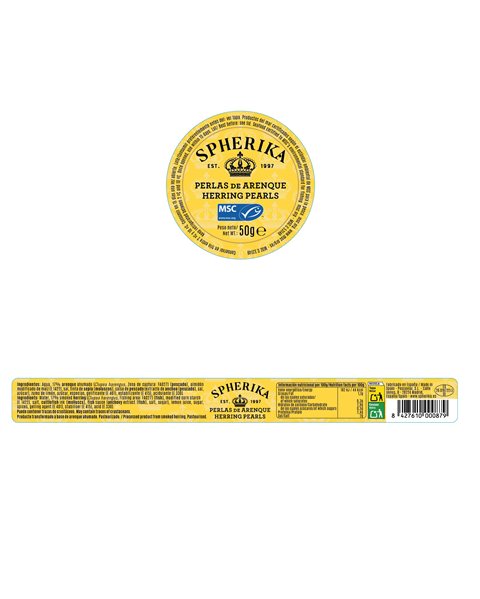 SPHERIKA, esferas negras de arenque ahumado 50g-trasera