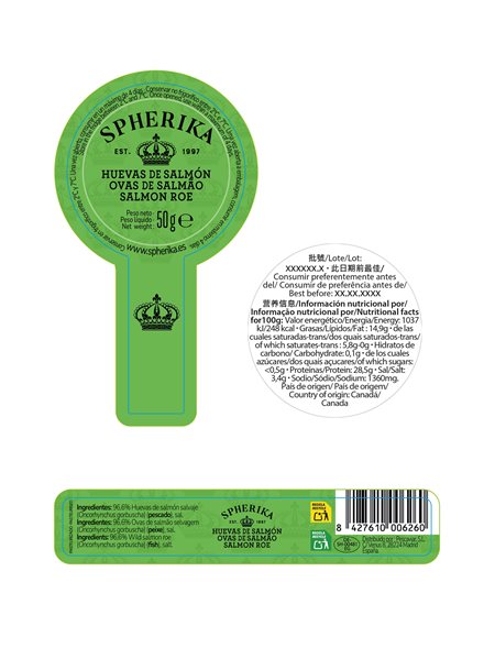 SPHERIKA, œufs de saumon (PINK) 50g-trasera