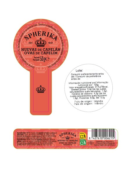 SPHERIKA, huevas rojas de capelán-lateral