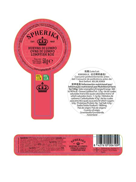 SPHERIKA, huevas rojas de lumpo-trasera