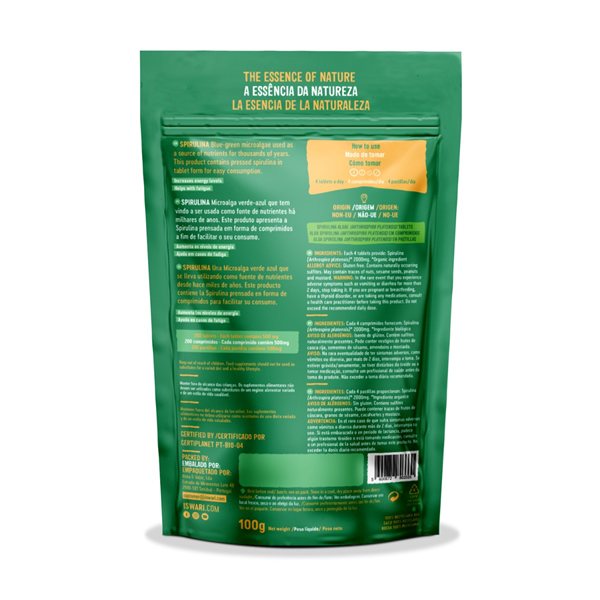 Spirulina comprimidos Bio 100g Iswari-detalle