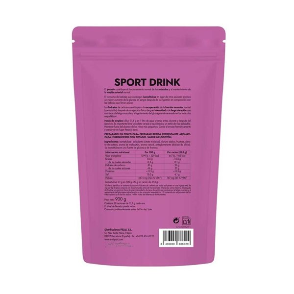 SPORT DRINK 900 gr SABOR MELOCOTON-detalle