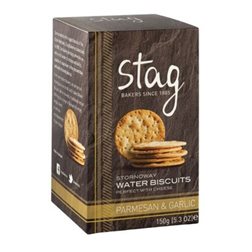 STAG PARMESAN & GARLIC WATER BISCUITS 150 G
