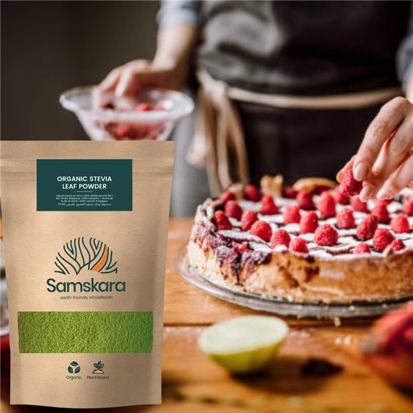 BIO Stevia Leaves Ground | Sweeten Infusions with a Touch of Licorice | Whole Raw Leaf Ground | Samskara-lateral