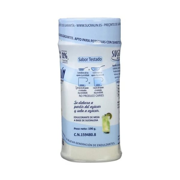 Sucralin granulado para diabeticos 190g Sucralin-trasera