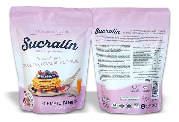 Sucralín granulado  300 gr Familiar Formato Farma-trasera