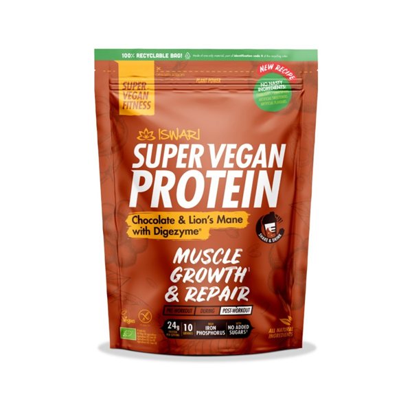 SVF Super Vegan Protein Chocolat et Crinière de lion Bio 400g Iswari-detalle