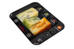 Tabla precortada Nº5 con cuñas de 100g Trufa Negra, 100g de Pesto y 100g de Diablo