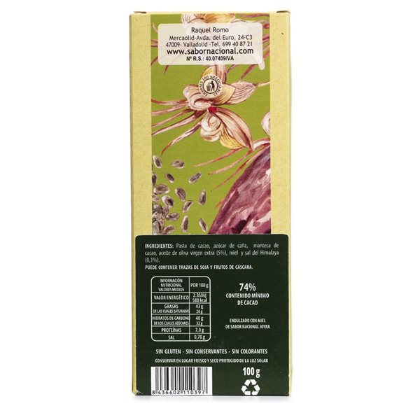 Pack mit 3 handgemachten Schokoladentabletten mit Himalayasalz und Honig - 100 g.-izquierda