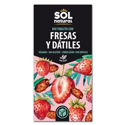Comprimé de chocolat aux fraises et aux dattes biologiques 70 g Sol Natural