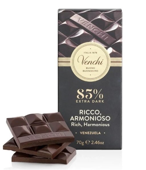 Tableta Chocolate Negro 85% Venchi-detalle