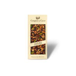 Tablette chocolat noir et fruits secs 90gr Comptoir du Cacao
