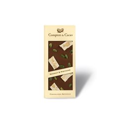 Tablette chocolat noir Nougat 90gr Comptoir du Cacao