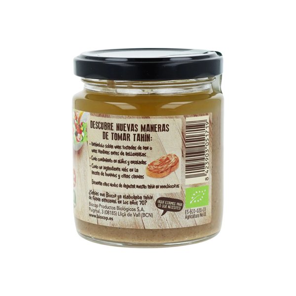 Tahin integral tostado con sal Bio 225g Biocop-detalle