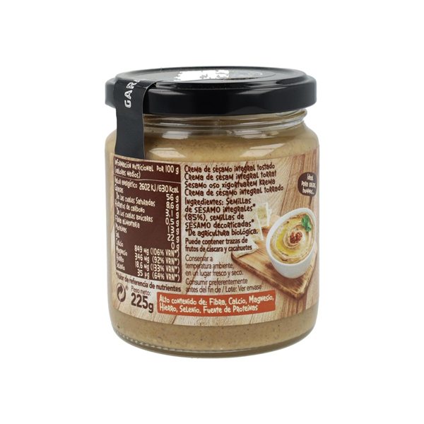 Bio Tahin aus ungesalzenem Vollkorn, geröstet, 225g Biocop-lateral