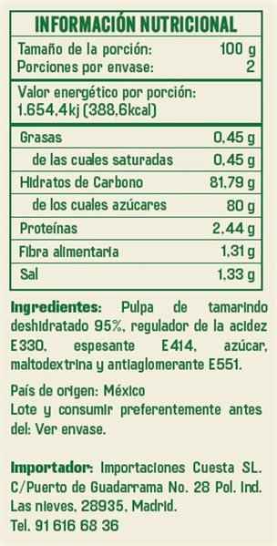 Tamarindo deshidratado (polvo) 200gr - El Sarape-lateral