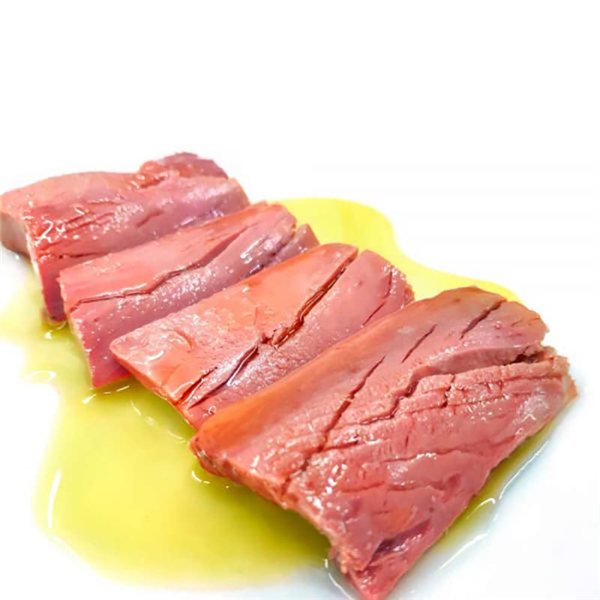 Tarantelo of Red Tuna from Almadraba in organic EVOO. El Ronqueo-izquierda
