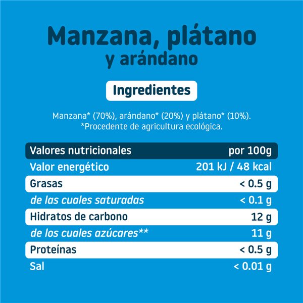 Jar of blueberries, banana, and apple-izquierda