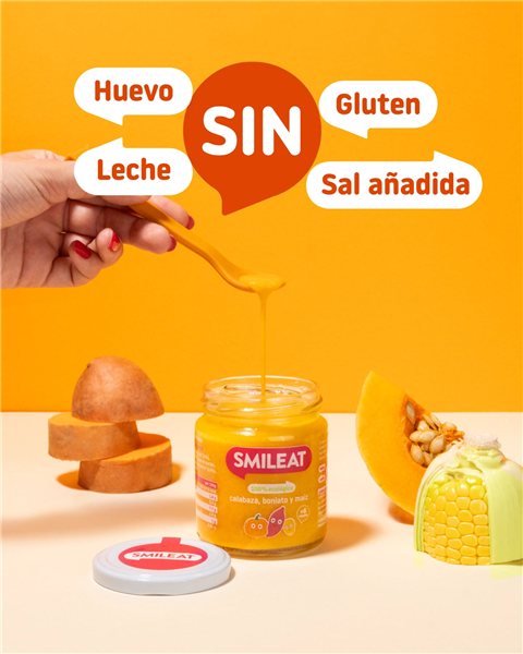 Glas mit Kürbis, Süßkartoffel und Mais-lateral