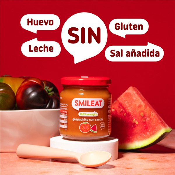 Gazpacho-Glas mit Wassermelone-lateral