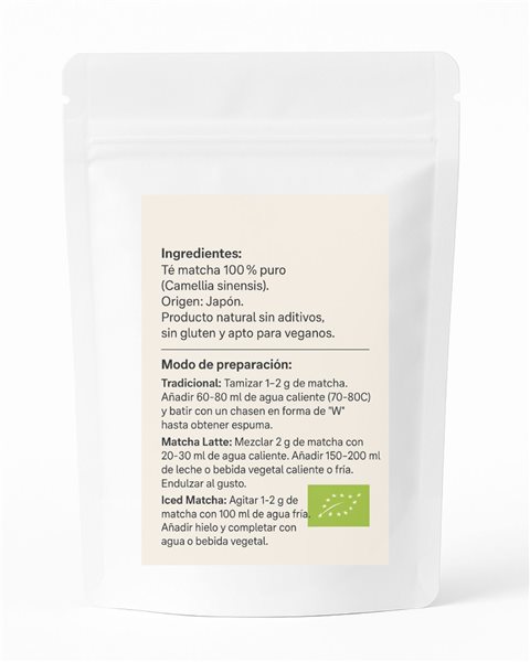 Japanischer Premium Matcha Tee 100 g - Bio, Vegan und Glutenfrei | 100 % Natürlich - Ursprung Japan-detalle