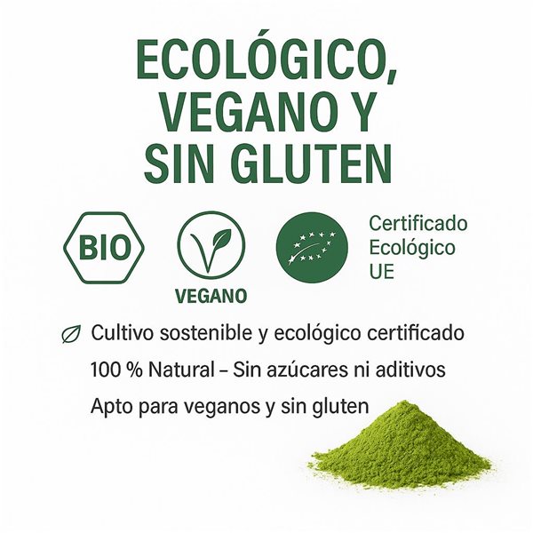 Japanischer Premium Matcha Tee 100 g - Bio, Vegan und Glutenfrei | 100 % Natürlich - Ursprung Japan-izquierda