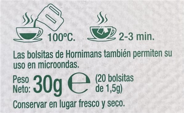 Grüner Tee von Hornimans mit Minze.-detalle