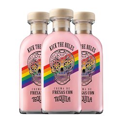 Tequila Lasil Kick The Rules Pride Edición Limitada, Crema 70 cl Fresa, Tequila (Caja de 3 unidades)