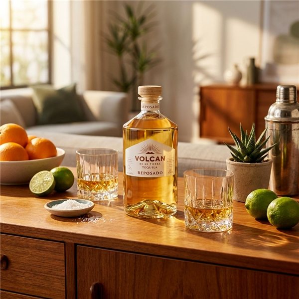 Tequila Volcan Reposado 70cl.-detalle