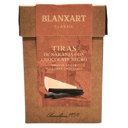 Tiras de naranja confitada con chocolate negro 'Blanxart'