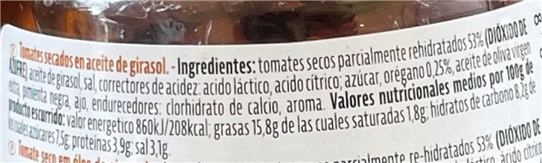 Tomate CHERRY seco “sacla”-detalle