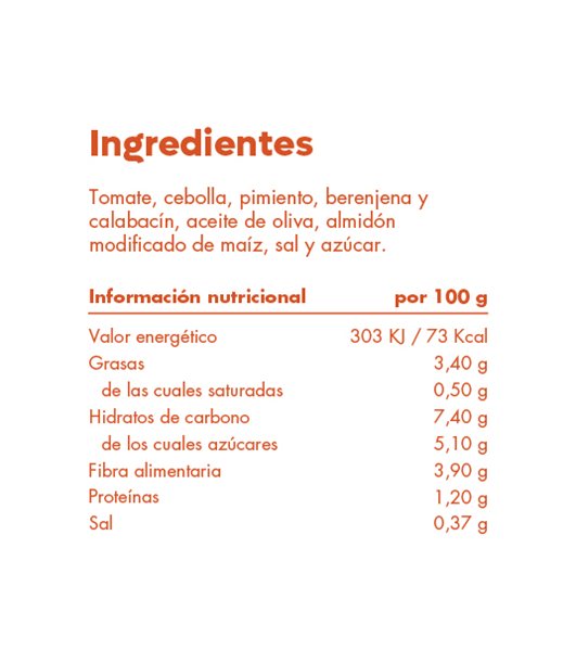 Tomate frito con verduras 500g Pack 4 uds-detalle