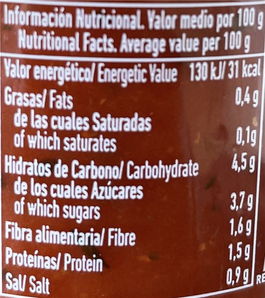 Tomate natural triturado con albahaca-detalle