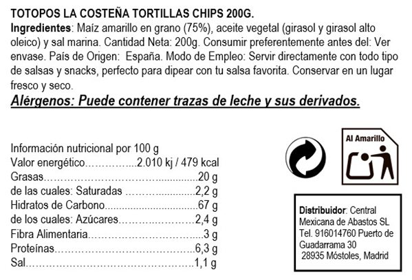 Tortillas chips de maíz La Costeña 200gr 200gr-detalle
