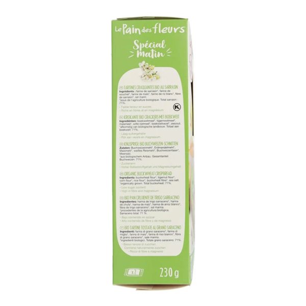 Buckwheat Toast Fiber Special Morning 230g Le Pain des Fleurs-lateral
