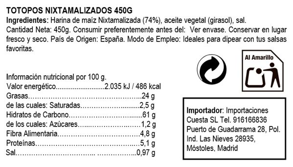 Frittierte Tortilla-Chips (Nachos) Mission 450g-detalle