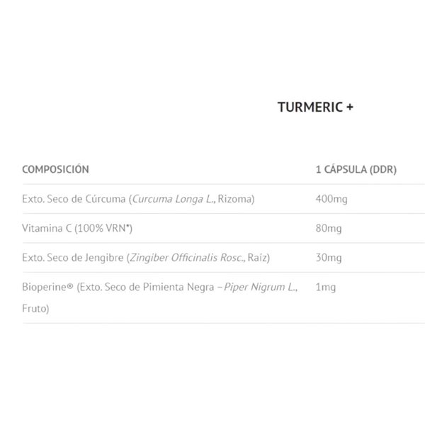 Turmeric+ Bioperine® 60 Caps-detalle