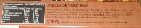 UBIDEA GEMÜSEPAELLA 300G-trasera