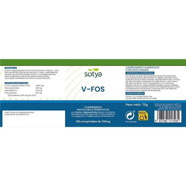 V-Fos flat stomach 700mg 100 tablets Sotya-lateral