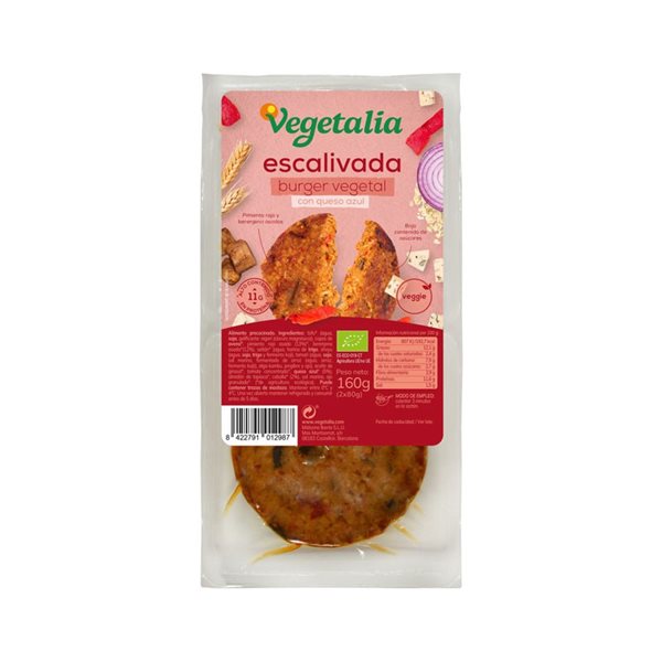 Vegeburguer de escalivada y queso azul bio 160g Vegetalia-detalle