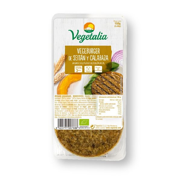 Seitan- und Bio-Kürbis-Veggieburger 160g von Vegetalia.-detalle