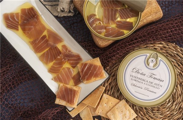 Ventresca de thon coupée au couteau 100g.-izquierda