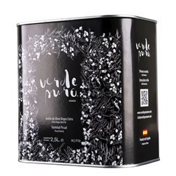 Reines grünes Picual-Olivenöl in der 2,5-Liter-Dose.