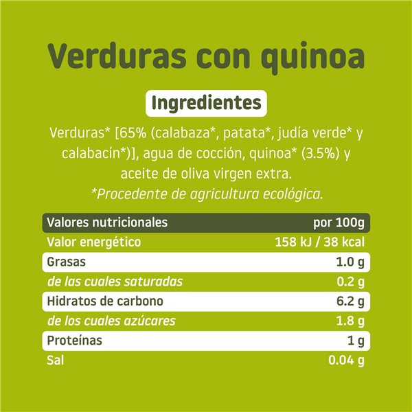 Gläschen mit Gemüse und Quinoa-izquierda