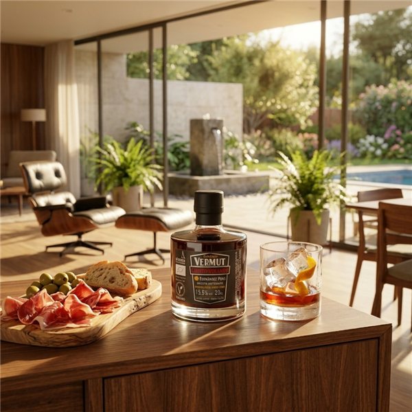 Organic Red Vermouth Ciento Volando 20cl-lateral