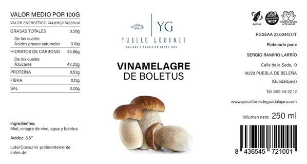 Boletus vinegar 250 ml - Forest Gourmet Flavor for your Dishes - Yubero Gourmet-detalle