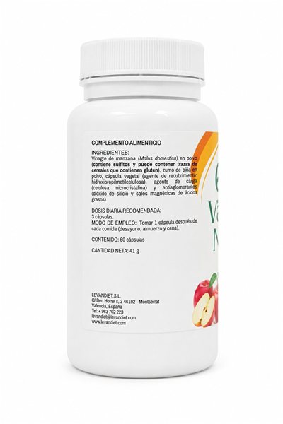 VINAGRE DE MANZANA 60 caps-lateral